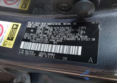 2012 Toyota Highlander Base V6 from USA, damaged, VIN 5TDBK3EH1CS113931